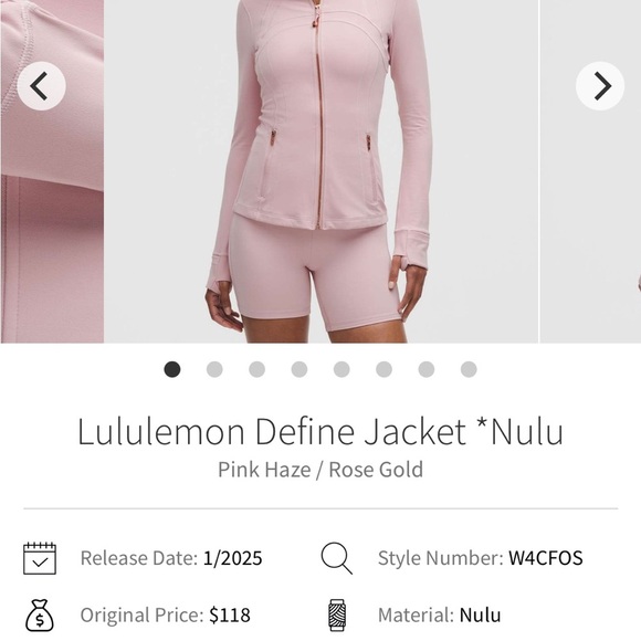 NWT Lululemon Define Jacket *Nulu In Pink Haze/Rose Gold Size 6 - Picture 12 of 12